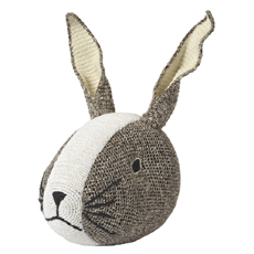 Rabbit head wall deco Brown Crochet