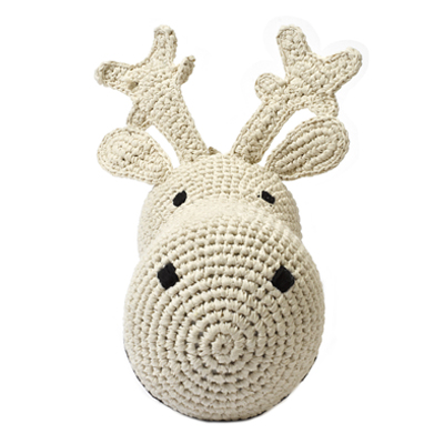 Deer head wall deco Cream Crochet