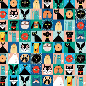 Cats and Dogs wrap print