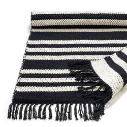 Handmade cotton rug Black stripe (2 Size)