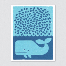 Splashing Whale card