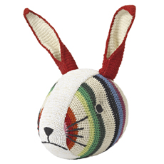 Color rabbit head wall deco Hand Chrochet 100% Organic Cotton