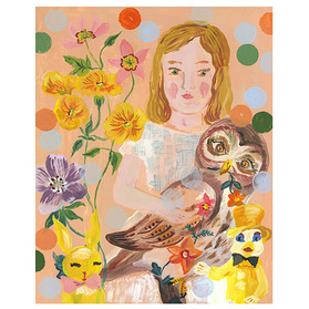 Girl with owl Print
